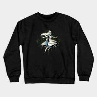 Alice Green Code Rain Japanese by Tobe Fonseca Crewneck Sweatshirt